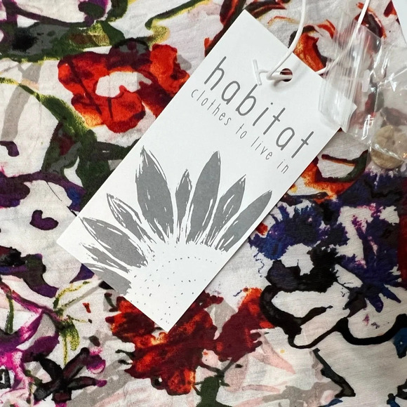 Habitat Multi-Watercolor Button Up Bell Sleeve Tunic Blouse Top Small NEW. 96 - Picture 3 of 5